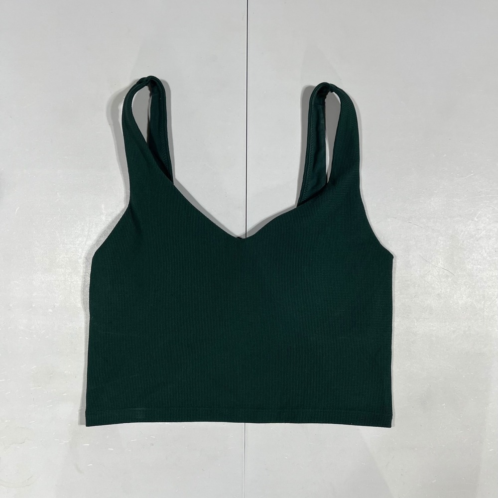 OFFLINE Aerie Sporty Recharge Ribbed Sports Bra Tank Green Small Gym Athleisure